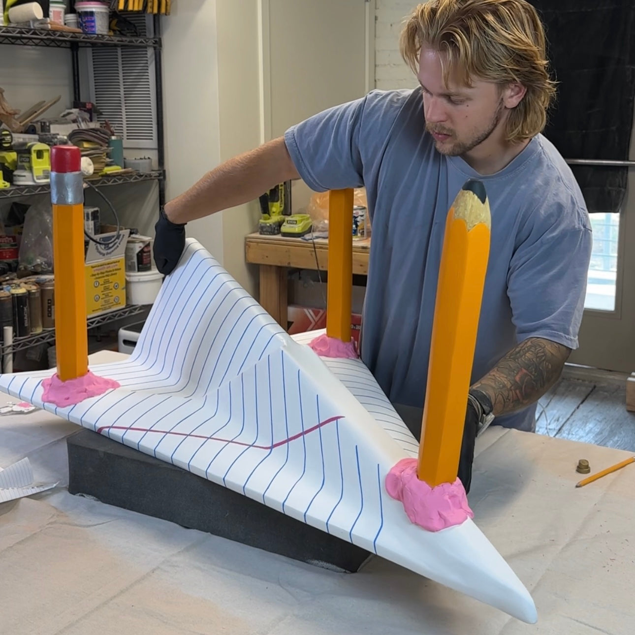 The Lined Paper Airplane Table