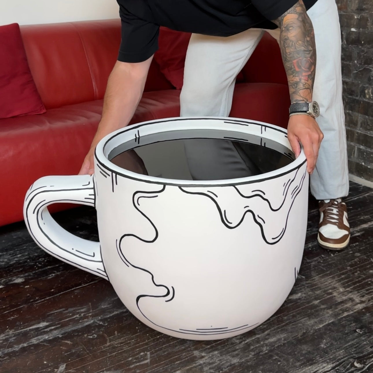The Cartoon Lined Coffee Table - One of One